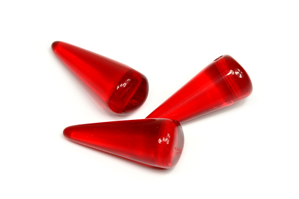 Mačkaný trn Spike 9x21 mm, 1 ks - transparentní červené siam