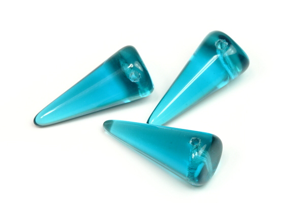 Mačkaný trn Spike 9x21 mm, 1 ks - transparentní modrozelený akvamarín