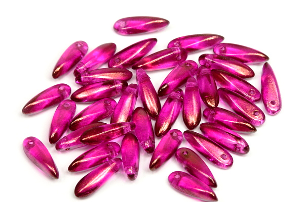 Mačkané jazýčky 3x11 mm, 35 ks - růžový transp. vosk Golden dust
