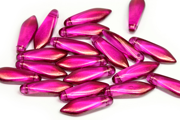 Mačkané jazýčky 5x16 mm, 25 ks - růžový transp. vosk Golden dust