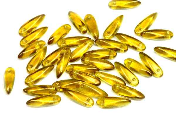 Mačkané jazýčky 3x11 mm, 35 ks - žlutý transp. vosk Golden dust