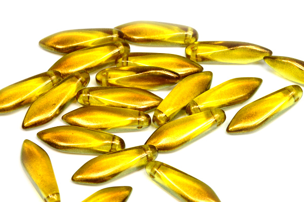 Mačkané jazýčky 5x16 mm, 25 ks - žlutý transp. vosk Golden dust