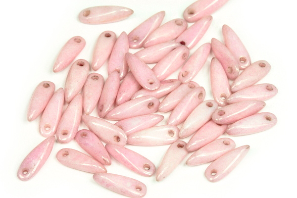 Mačkané jazýčky 3x11 mm, 35 ks - růžový listr Lila na křídě