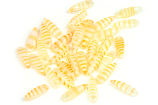 Mačkané jazýčky 3x11 mm, 35 ks- proužkovaná oranžová