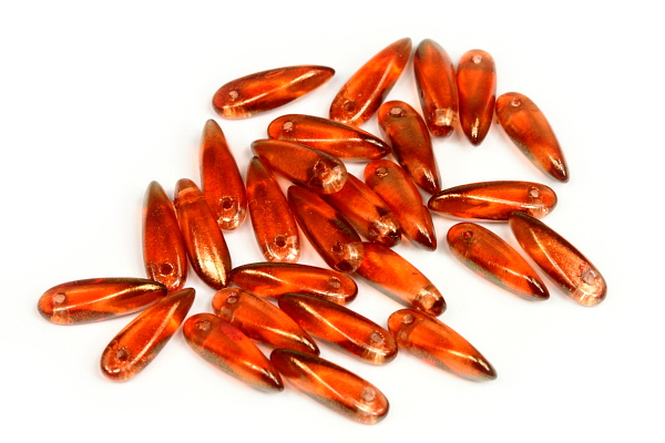 Mačkané jazýčky 3x11 mm, 35 ks - oranžový transp. vosk Golden dust