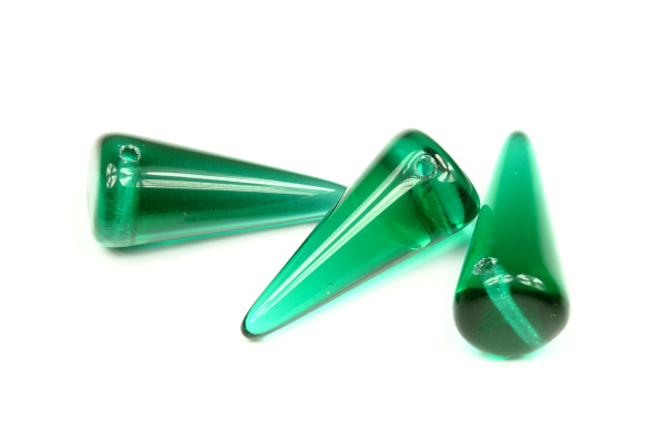 Mačkaný trn Spike 9x21 mm, 1 ks - transparentní smaragdová