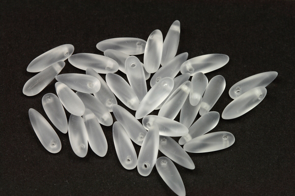 Mačkané jazýčky 3x11 mm, 35 ks - matný krystal