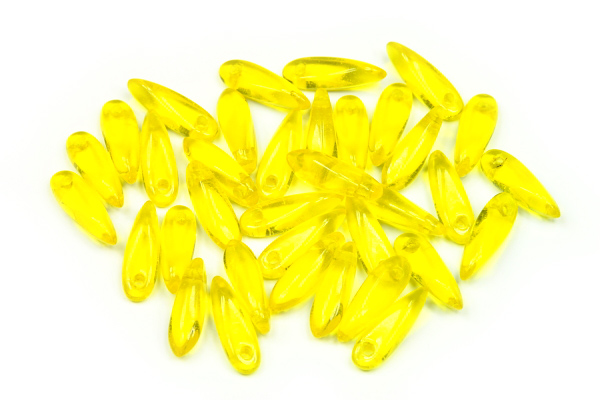 Mačkané jazýčky 3x11 mm, 35 ks - žluté průhledné