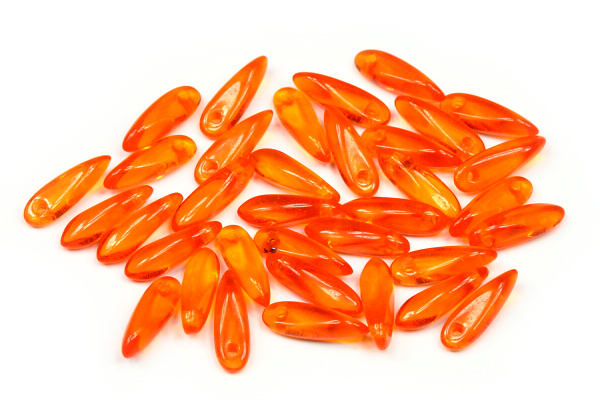 Mačkané jazýčky 3x11 mm, 35 ks - transparentní oranžová