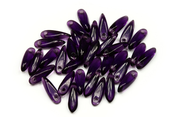 Mačkané jazýčky 3x11 mm, 35 ks - fialové průhledné, tanzanit