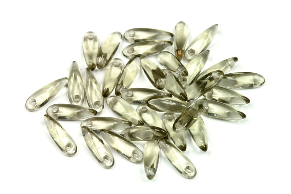 Mačkané jazýčky 3x11 mm, 35 ks - transparentní kouřově šedohnědá (black diamond)