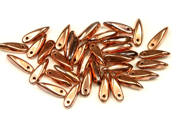 Mačkané jazýčky 3x11 mm, 35 ks - zlatoměděný celopokov Capri