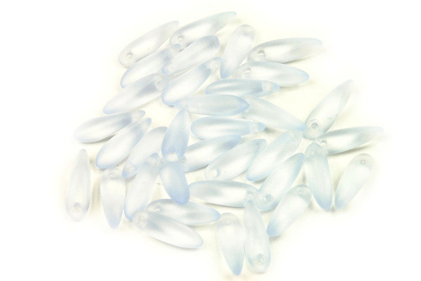 Mačkané jazýčky 3x11 mm, 35 ks - transparentní safírově modrá, matná
