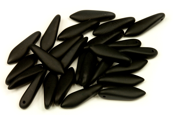 Mačkané jazýčky 5x16 mm, 25 ks - černá matná