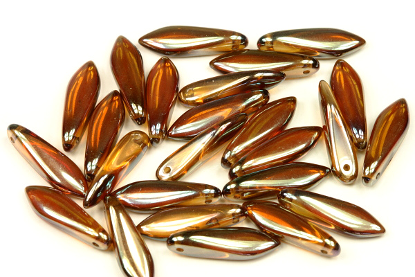Mačkané jazýčky 5x16 mm, 25 ks - pokov Celsian na krystalu