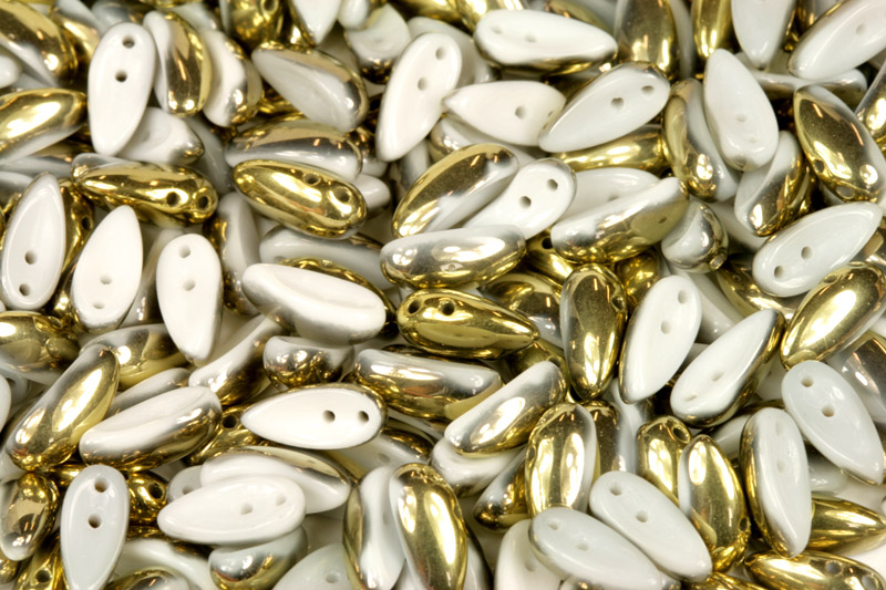 PRECIOSA Chilli™ 4x11 mm, 30 ks - zlatý půlpokov na alabastru