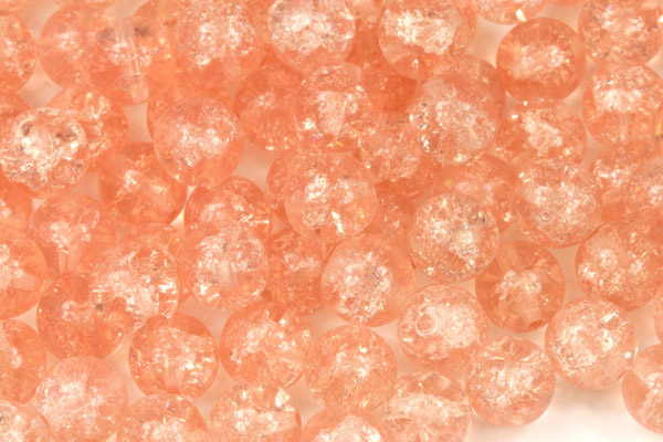 Praskaná kulička 8 mm, 20 ks/16 cm - transparentní světle růžová, rozalín