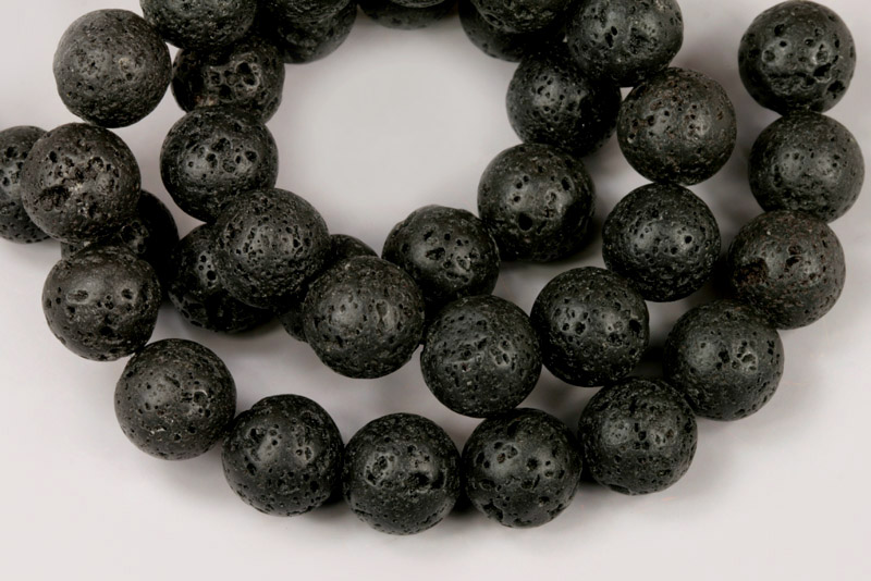Minerální korálky - kulička 10 mm, 1 ks - láva