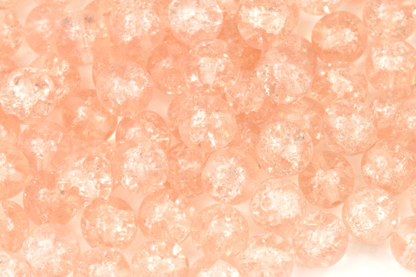 Praskaná kulička 8 mm, 20 ks/16 cm - transparentní světle růžová