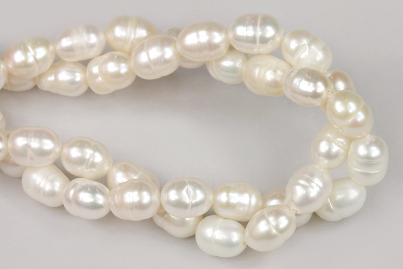 Říční perly nugetky 6-8 x 5-6 mm, 1 ks - seashell, perlová krémově bílá