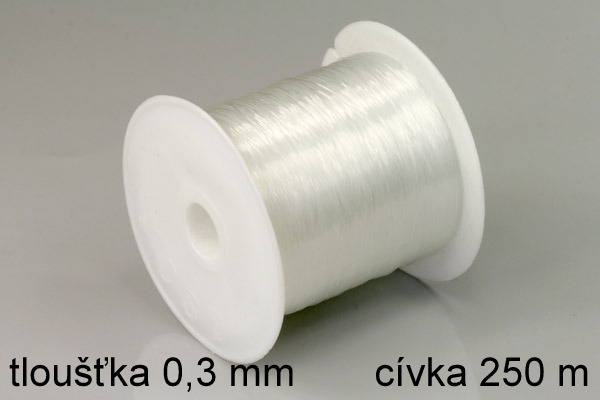 Silonový vlasec vlasec pevný 0,30 mm, cívka 250 m - čirý