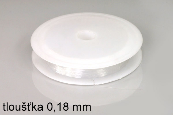Silonový vlasec pevný 0,18 mm,cívka 80 m - čirý