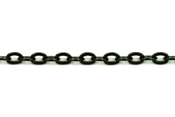 Řetízek s letovanými očky 2,5x2 mm, galva černý zinek, 1 m (ČR)