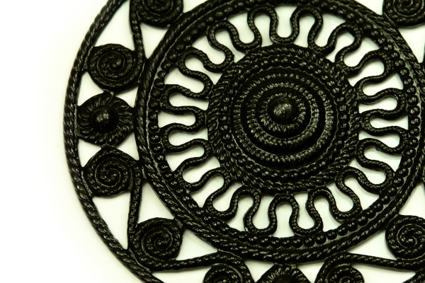 Filigrán kulatý 46 mm, galva černá, 1 ks (ČR)