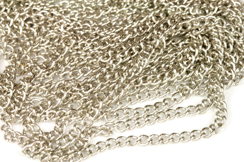 Řetízek Twist s očky 5x3,5 mm, galva platina, 1 m