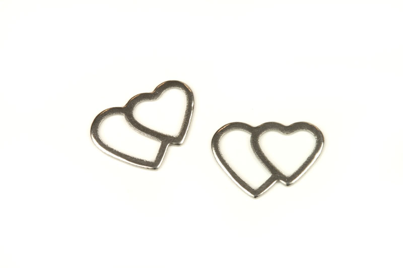 Mezidíl z nerezové oceli AISI 304, spojená srdce 13x10 mm, 1 ks