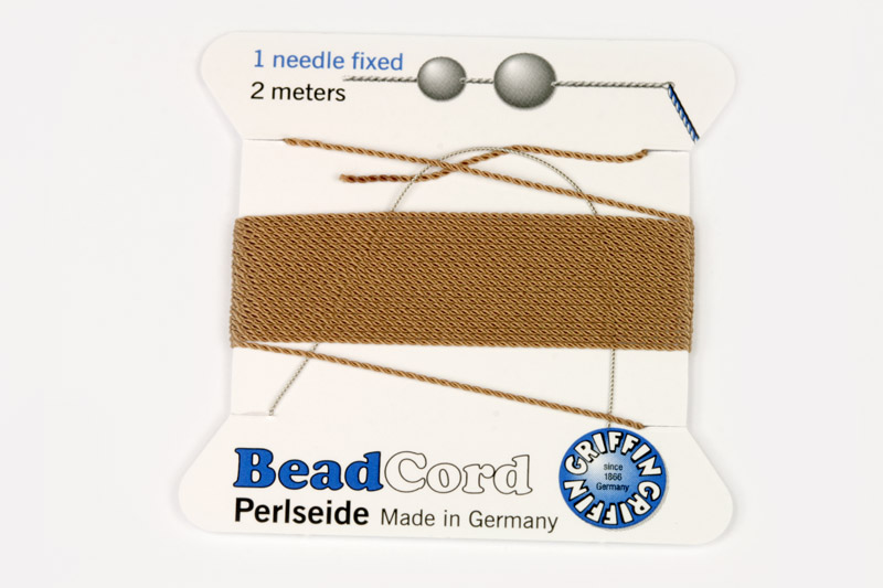 NylonPower (Griffin), stáčená nylon. šňůra s jehlou No.4 (0,6mm), 2m - béžová (beige)