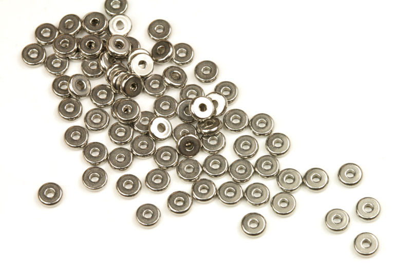 Korálky z nerezové oceli AISI 304, mezidíl disk 4x1,2 mm, 10 ks