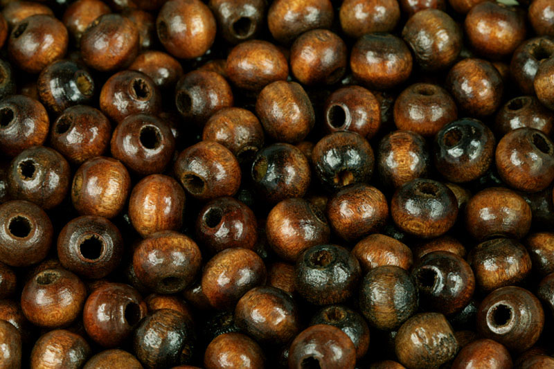 Dřevěné korálky lakované, kulička 8 mm - tmavě hnědá, VÝHODNÉ BALENÍ BIG, 50 g (cca 310ks)