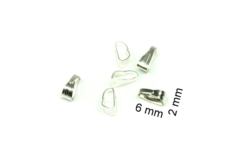 Šlupna jednoduchá otvíravá 6x2 mm, galva stříbro, 1 ks