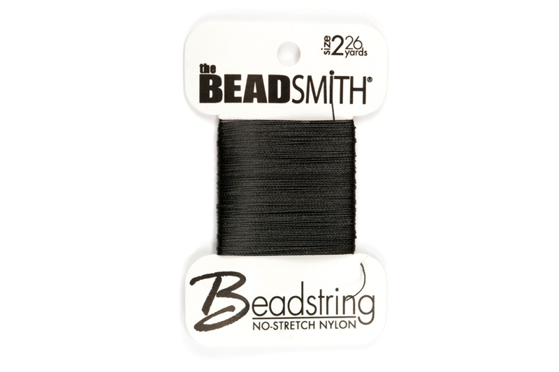 No-strech Nylon The Beadsmith - navlékací nylonová šňůra, size 2 (0,12 mm), 23,8 m - černá
