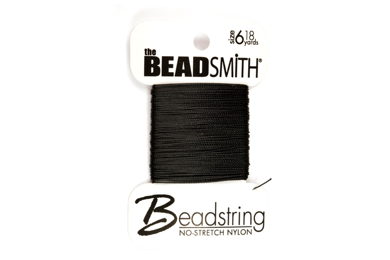 No-strech Nylon The Beadsmith - navlékací nylonová šňůra, size 6 (0,4 mm), 16,5 m - černá