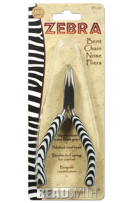 Bižuterní kleště ploché se zahnutými půlkulatými čelistmi, The Beadsmith - kolekce Zebra