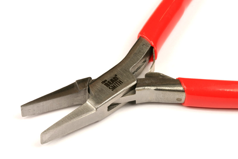 Bižuterní kleště ploché se širokými rovnými čelistmi, The Beadsmith - červené