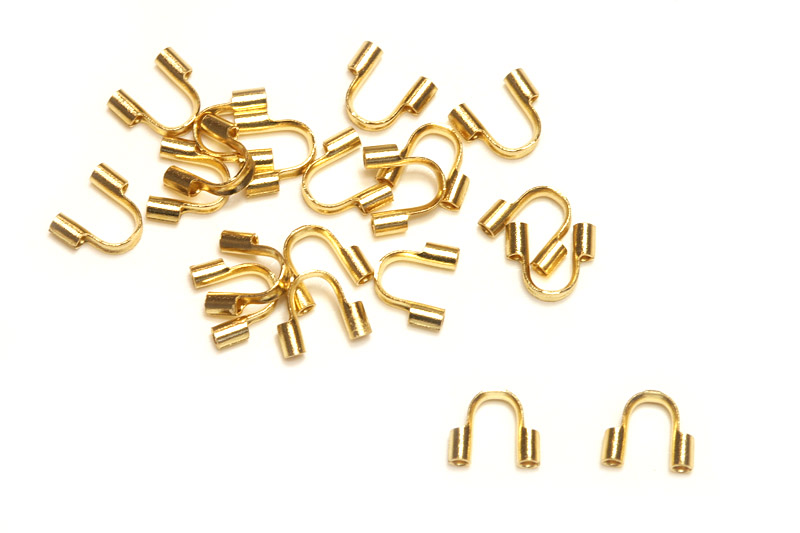 Koncovka podkova 5x4 mm, nerezová ocel AISI 304, barva zlatá, 2 ks