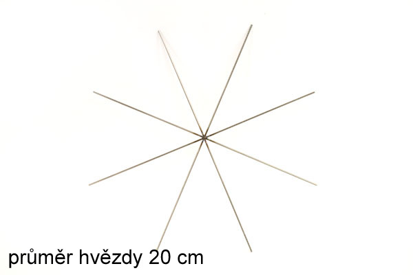 Drátěný základ pro vánoční hvězdy, ocel, výroba ČR - 8 cípů, průměr 20 cm, 1 ks