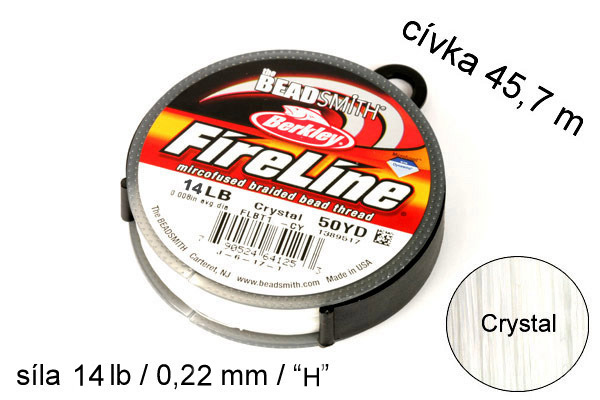 Splétaná šňůra FIRELINE Berkley - Crystal 14 lb/0,22 mm/síla H - cívka 45,7 m