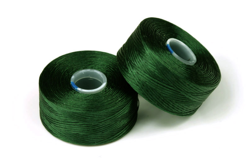 Superlon (S-lon) nit AA (0,09 mm), cívka 68 m, tmavě zelená (dark green)