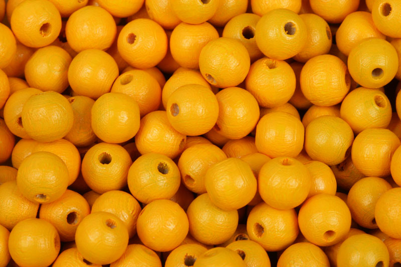 Dřevěné korálky lakované, kulička 8 mm, 30 ks - oranžová (výroba ČR)