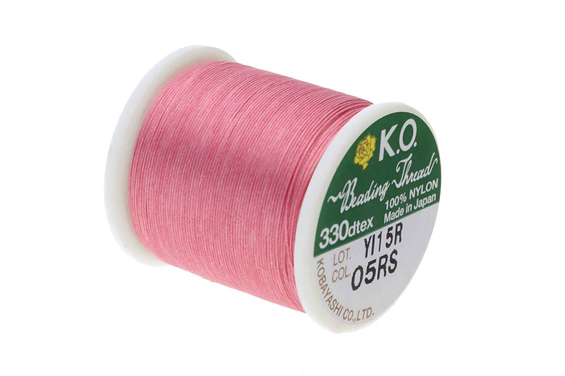 K.O. nylonová korálkovací nit, cívka 50 m, růžová (rose)