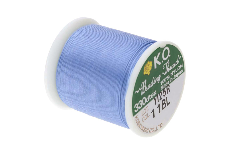 K.O. nylonová korálkovací nit, cívka 50 m, světle modrá (light blue)
