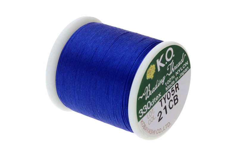 K.O. nylonová korálkovací nit, cívka 50 m, modrá (clear blue)