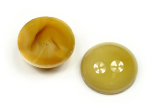 Skleněný kabošon kulatý 20 mm, 1 ks - hnědo-žluté sklo Moonshine