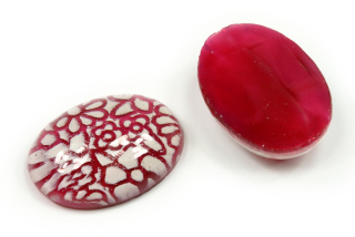 Skleněný kabošon ovál 25x18 mm, 1 ks -