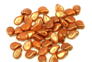 PRECIOSA Pip™ 5x7 mm, 30 ks - listr červená terakota na alabastru