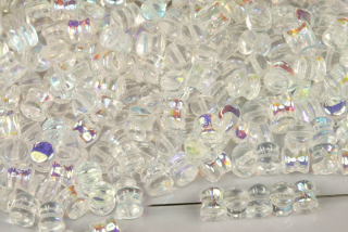 Preciosa Pellet™ 4x6 mm, 30 ks - krystal s duhovým dekorem AB
